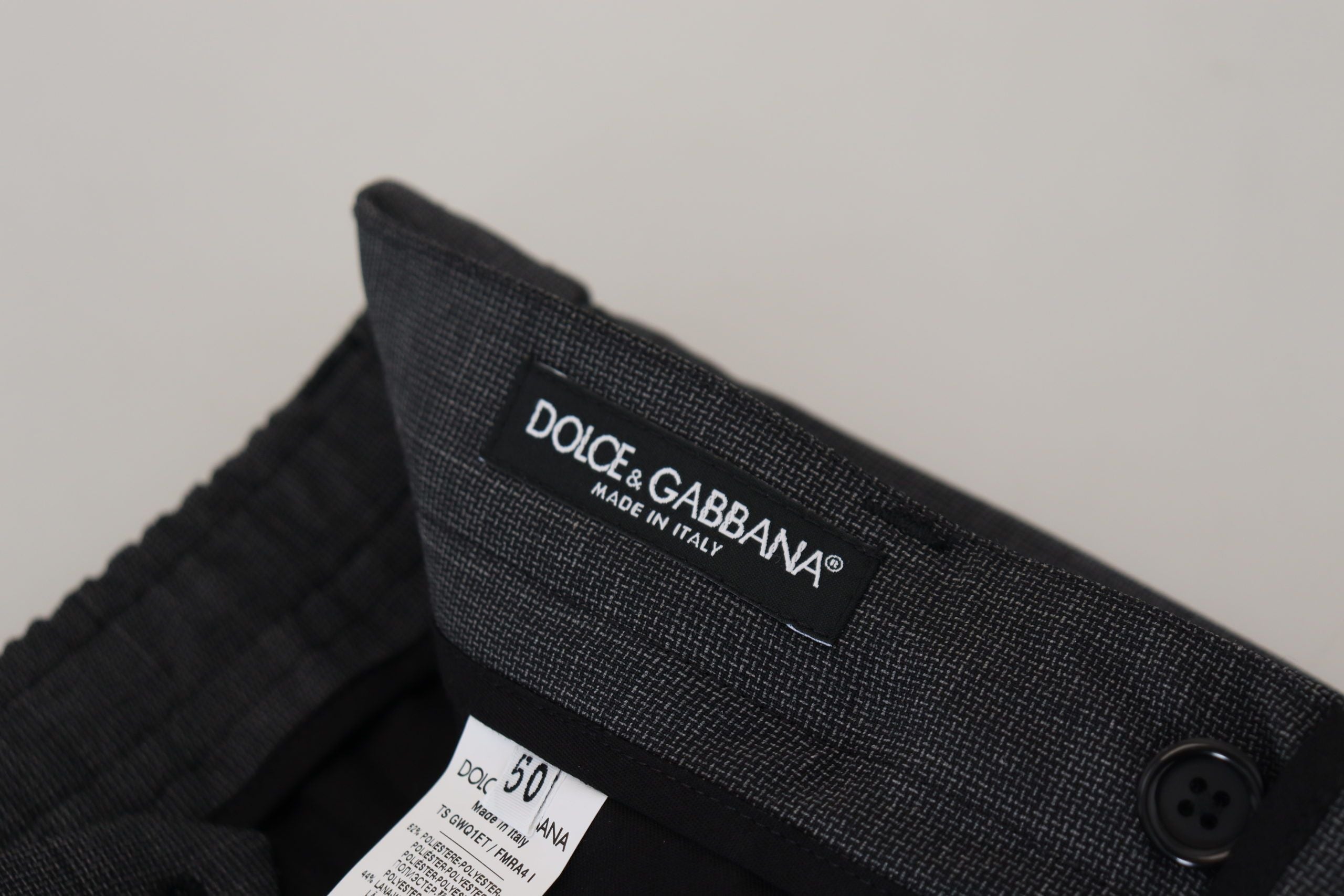 Dolce & Gabbana Gray Checked Cargo Trousers Stretch Pants Dolce & Gabbana