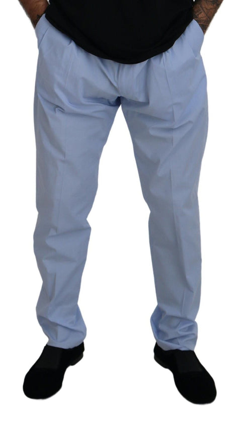 Dolce & Gabbana Blue Cotton Stretch Trousers Chinos Pants Dolce & Gabbana