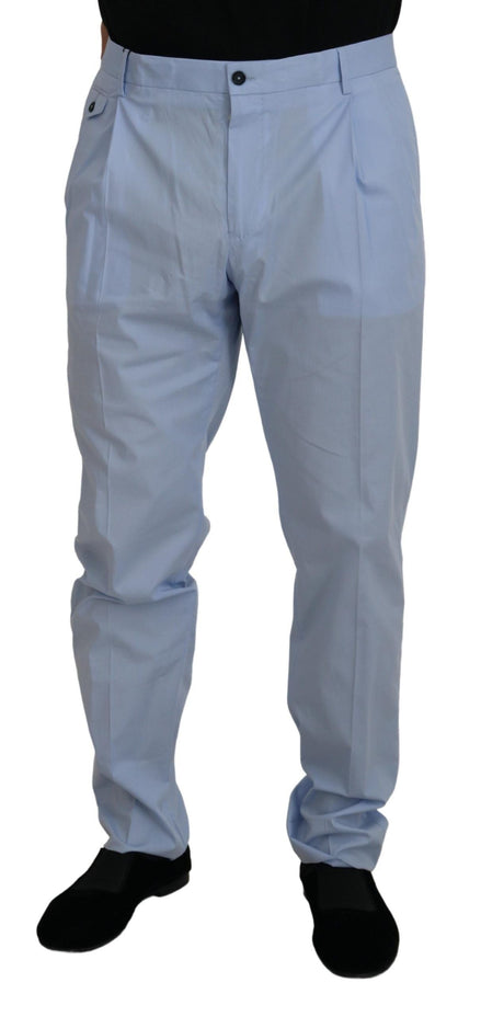 Dolce & Gabbana Blue Cotton Stretch Trousers Chinos Pants Dolce & Gabbana