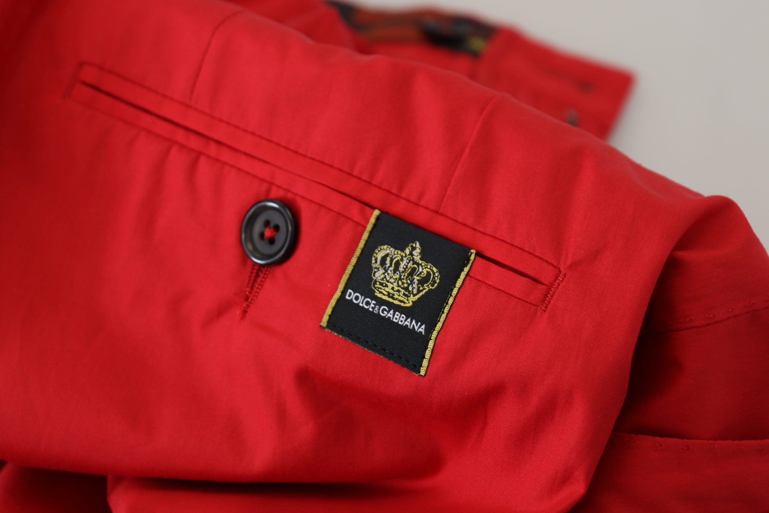 Dolce & Gabbana Red Cotton Slim Fit Trousers Chinos Pants Dolce & Gabbana