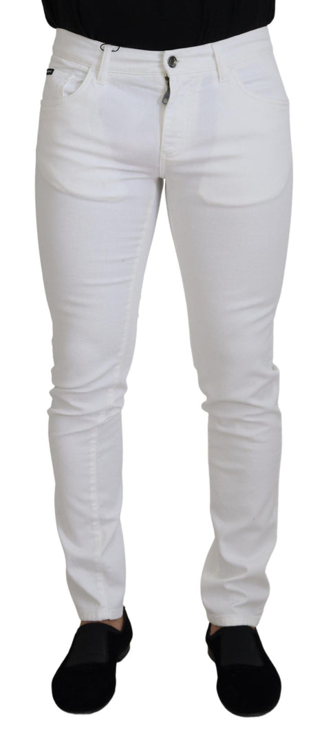Dolce & Gabbana White Slim Skinny Stretch Cotton Denim Jeans Dolce & Gabbana