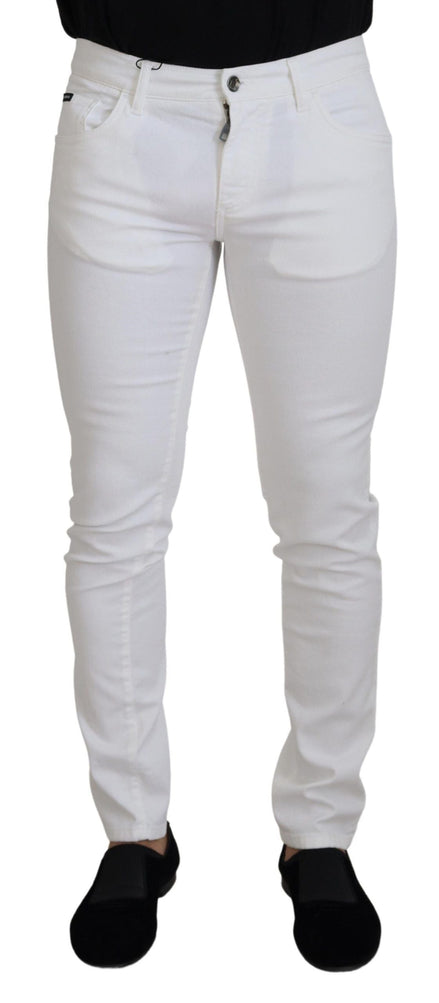 Dolce & Gabbana White Slim Skinny Stretch Cotton Denim Jeans Dolce & Gabbana