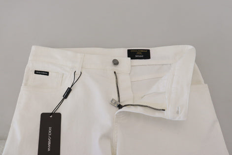 Dolce & Gabbana White Slim Skinny Stretch Cotton Denim Jeans Dolce & Gabbana