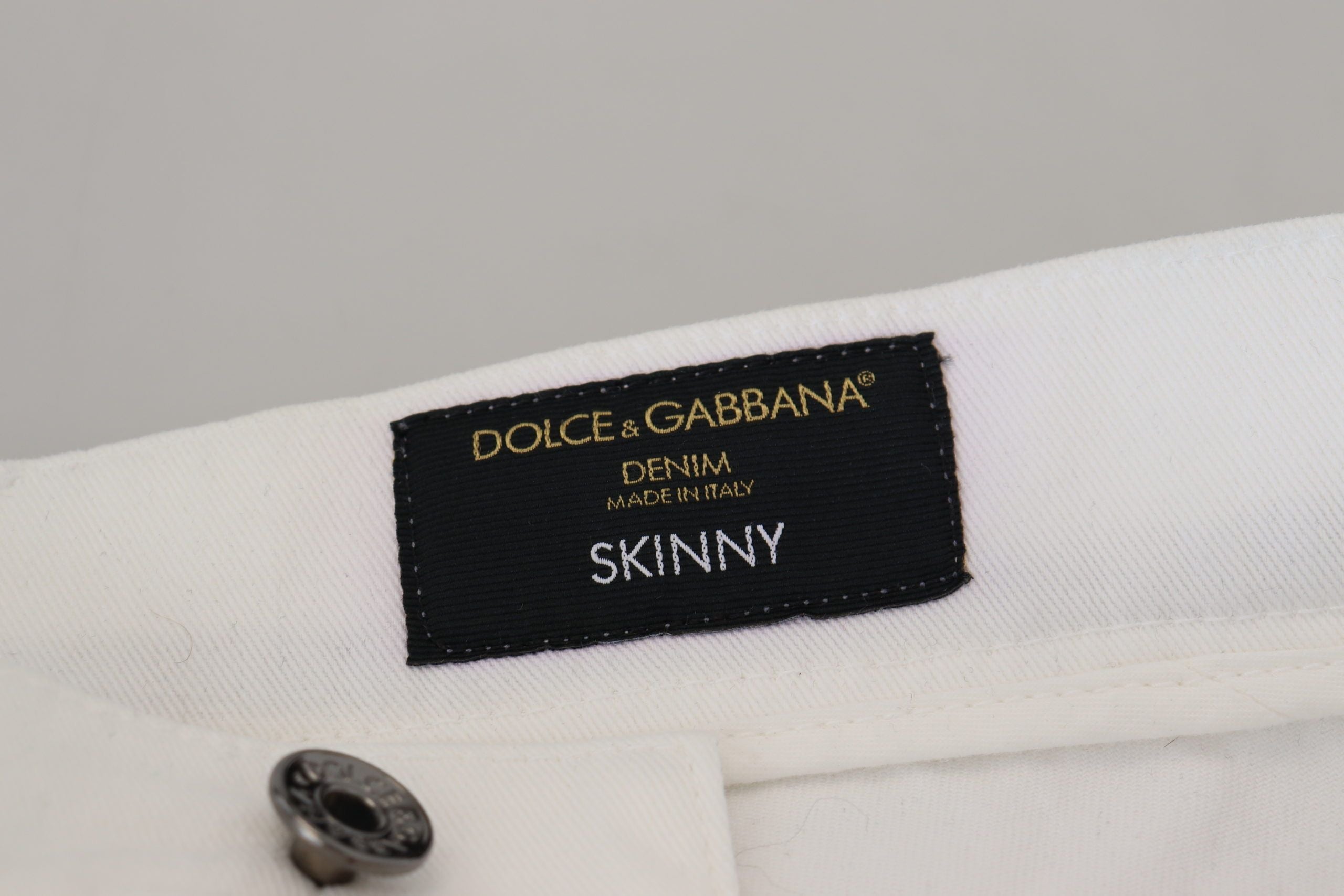 Dolce & Gabbana White Slim Skinny Stretch Cotton Denim Jeans Dolce & Gabbana