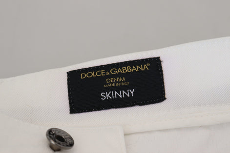 Dolce & Gabbana White Slim Skinny Stretch Cotton Denim Jeans Dolce & Gabbana