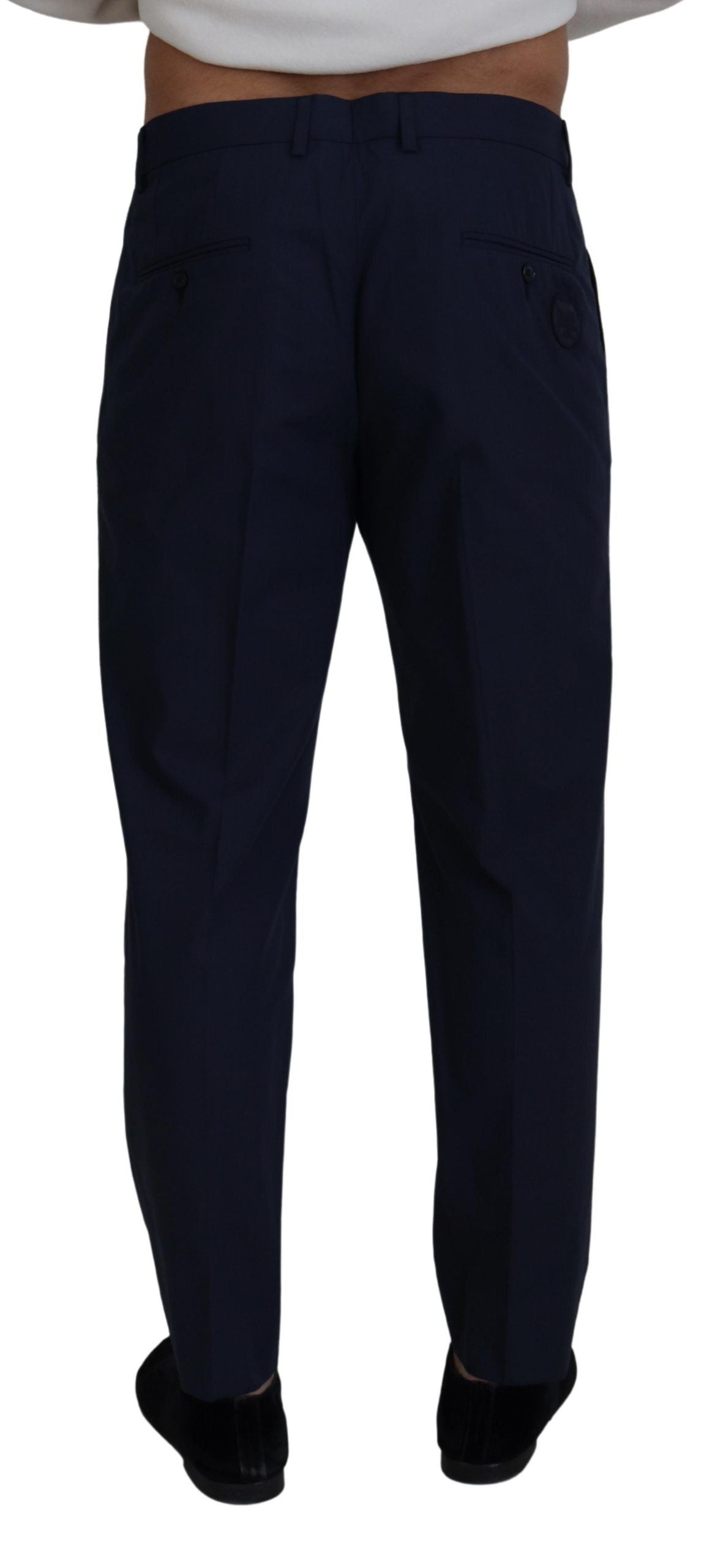 Dolce & Gabbana Blue Cotton Slim Trousers Chinos Pants Dolce & Gabbana