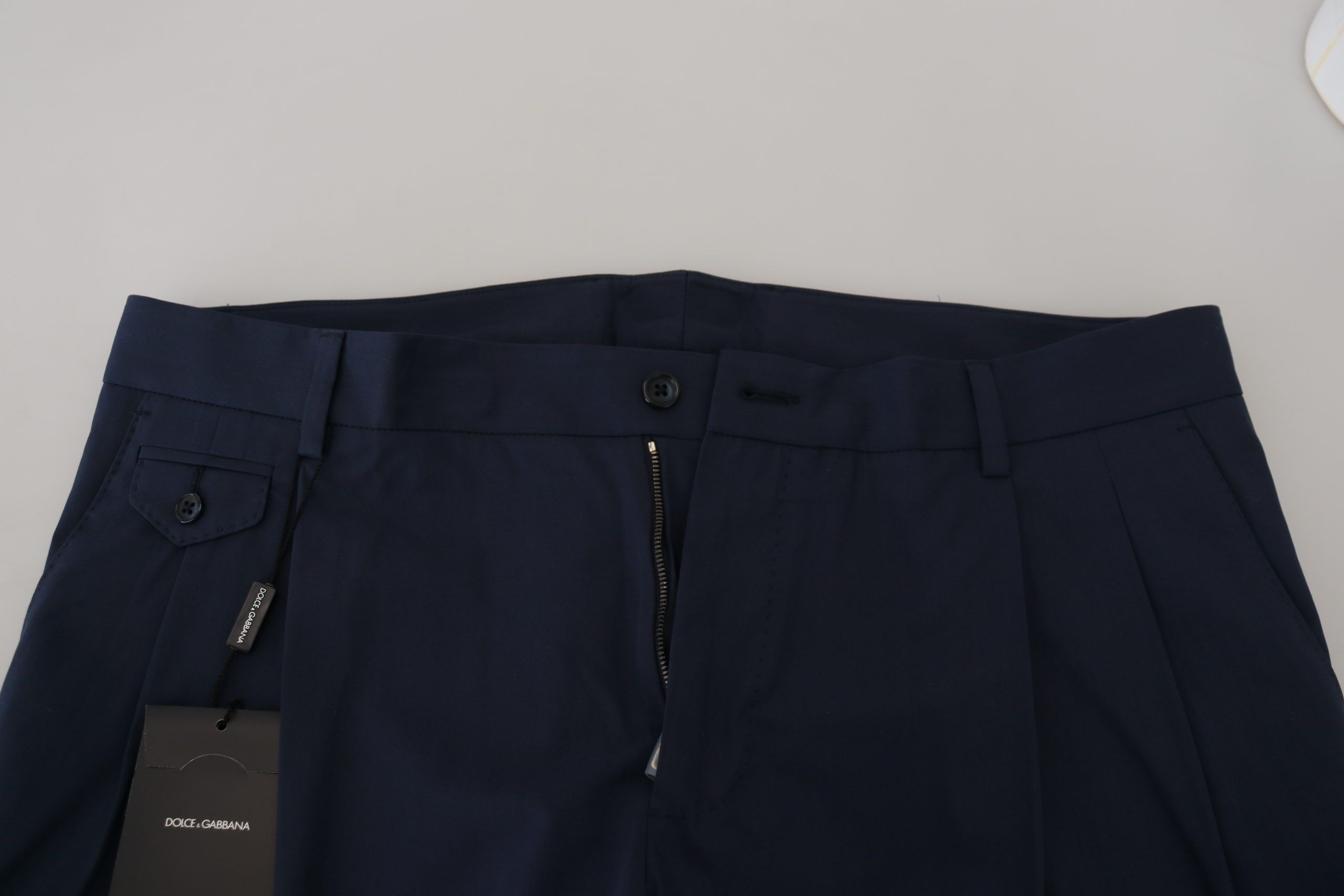 Dolce & Gabbana Blue Cotton Slim Trousers Chinos Pants Dolce & Gabbana