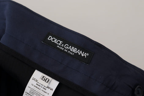 Dolce & Gabbana Blue Cotton Slim Trousers Chinos Pants Dolce & Gabbana