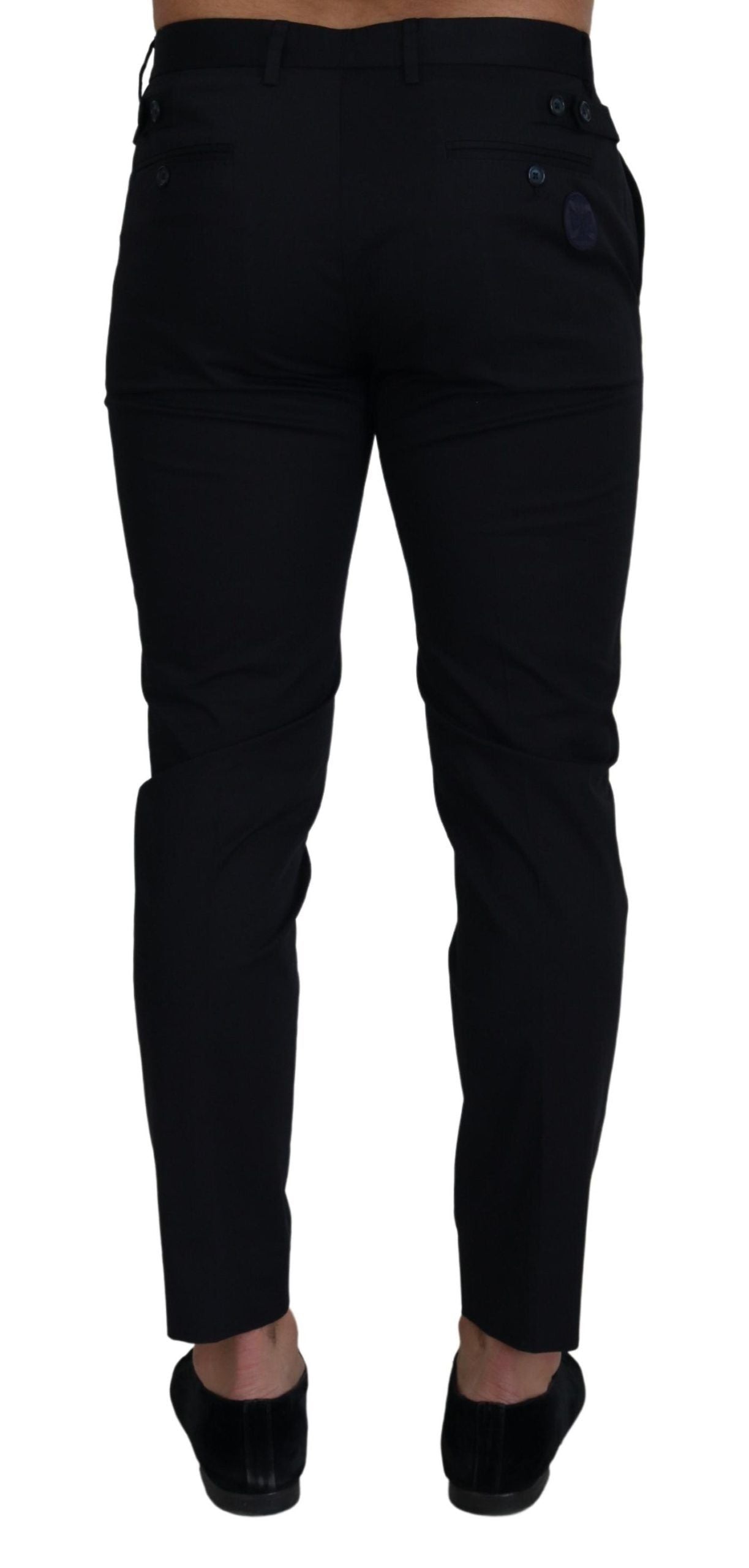 Dolce & Gabbana Blue Stretch Cotton Slim Trousers Chinos Pants Dolce & Gabbana