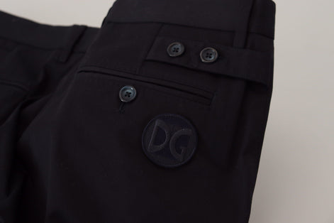 Dolce & Gabbana Blue Stretch Cotton Slim Trousers Chinos Pants Dolce & Gabbana