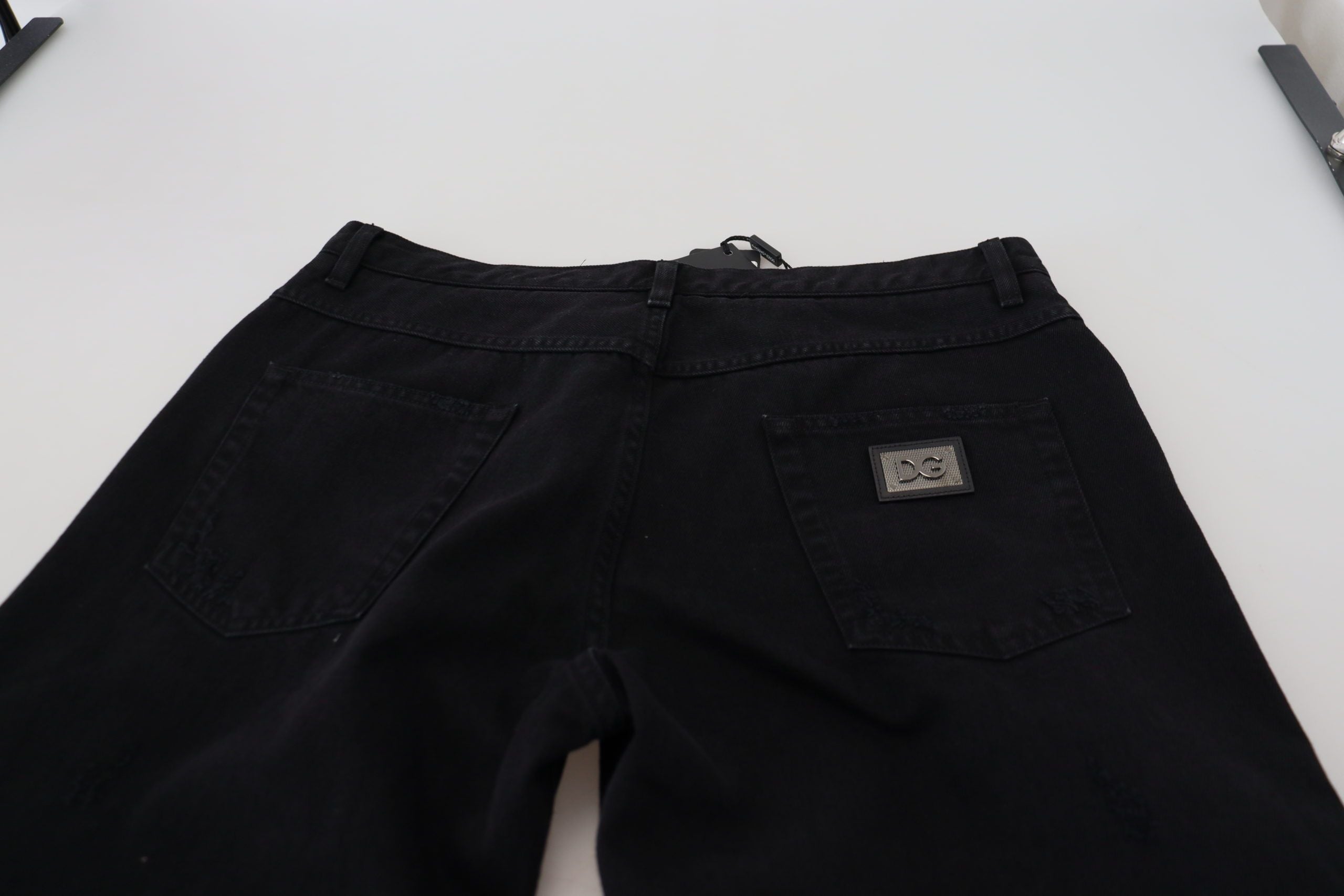 Dolce & Gabbana Black Loose Regular Torn Cotton Jeans Dolce & Gabbana