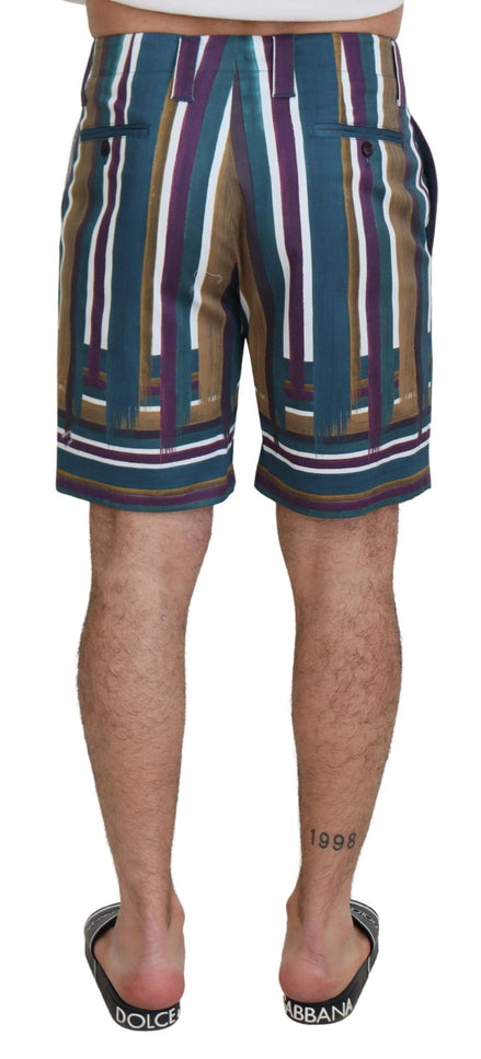 Dolce & Gabbana Multicolor Striped Stretch Cotton Shorts Dolce & Gabbana
