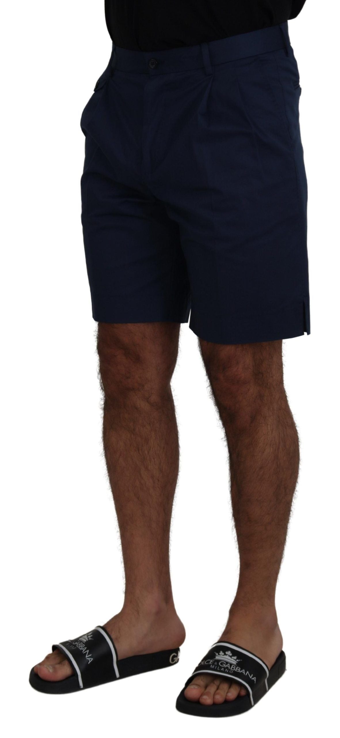 Dolce & Gabbana Blue Chinos Cotton Stretch Casual Shorts Dolce & Gabbana