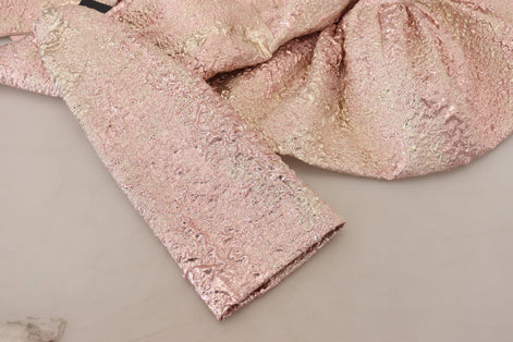 Dolce & Gabbana Pink Jaquard 3/4 Sleeve Sheath Midi Dress Dolce & Gabbana