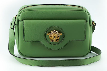 Versace Elegant Mint Green Leather Camera Case Bag Versace