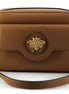 Versace Elegant Brown Leather Camera Case Shoulder Bag Versace