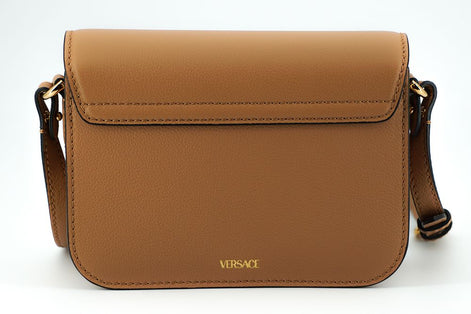 Versace Elegant Calf Leather Shoulder Bag in Brown Versace