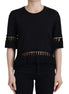 Dolce & Gabbana Black T-shirt Blouse Tassle Cotton Blouse Dolce & Gabbana