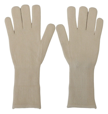 Dolce & Gabbana White Cashmere Knitted Hands Mitten Mens Gloves Dolce & Gabbana
