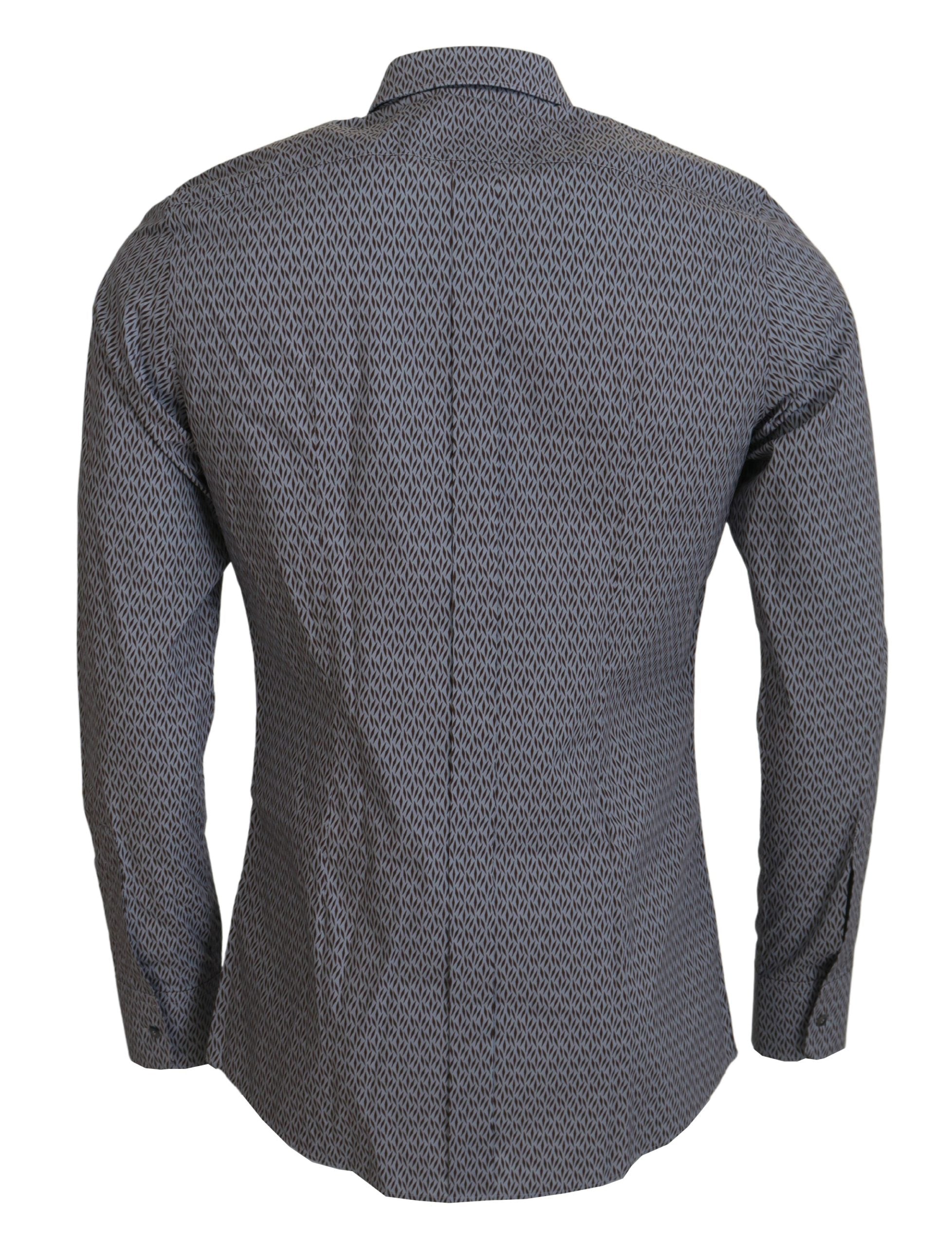 Dolce & Gabbana Gray Brown GOLD Slim Fit Dress Formal Shirt Dolce & Gabbana