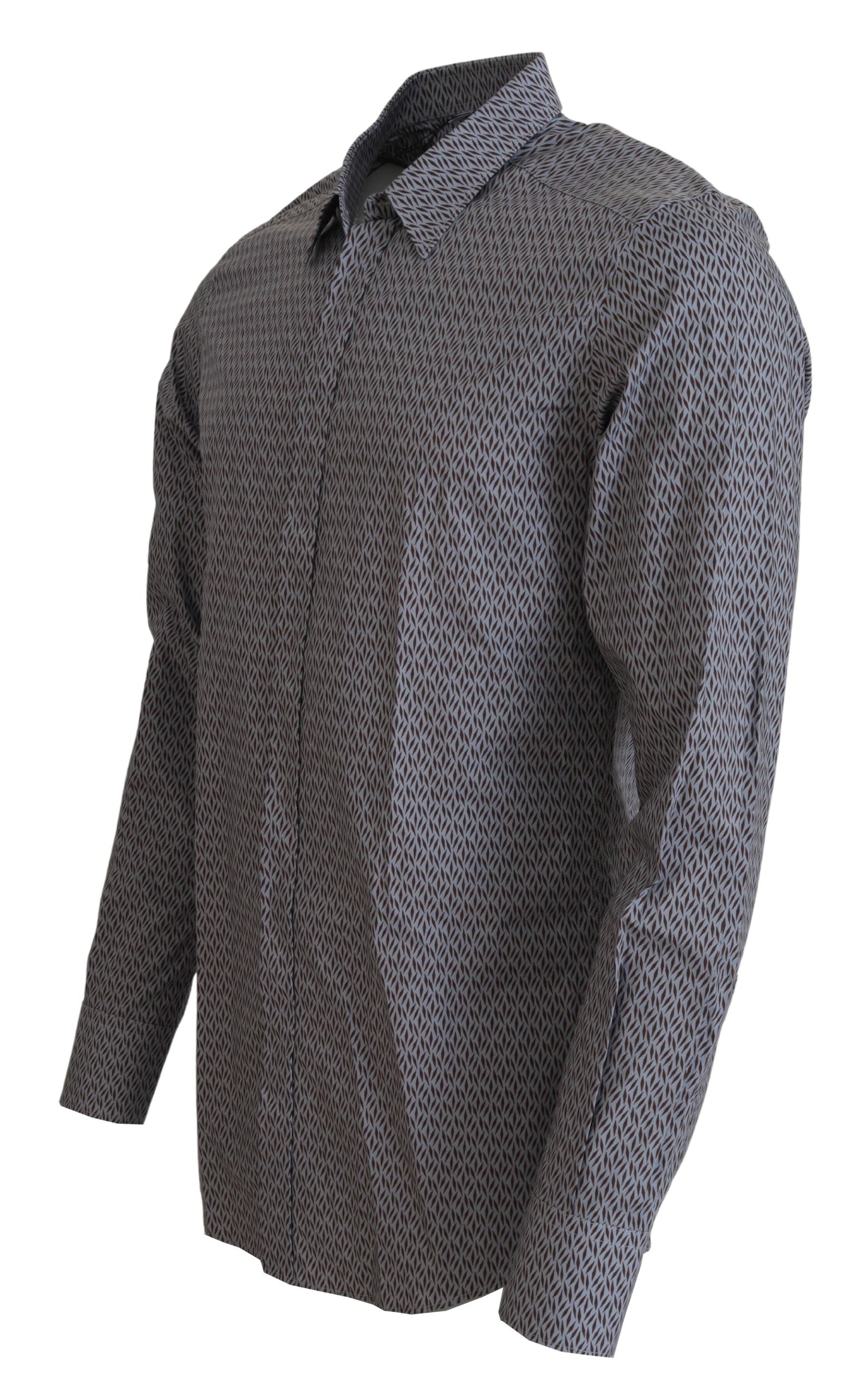 Dolce & Gabbana Gray Brown GOLD Slim Fit Dress Formal Shirt Dolce & Gabbana