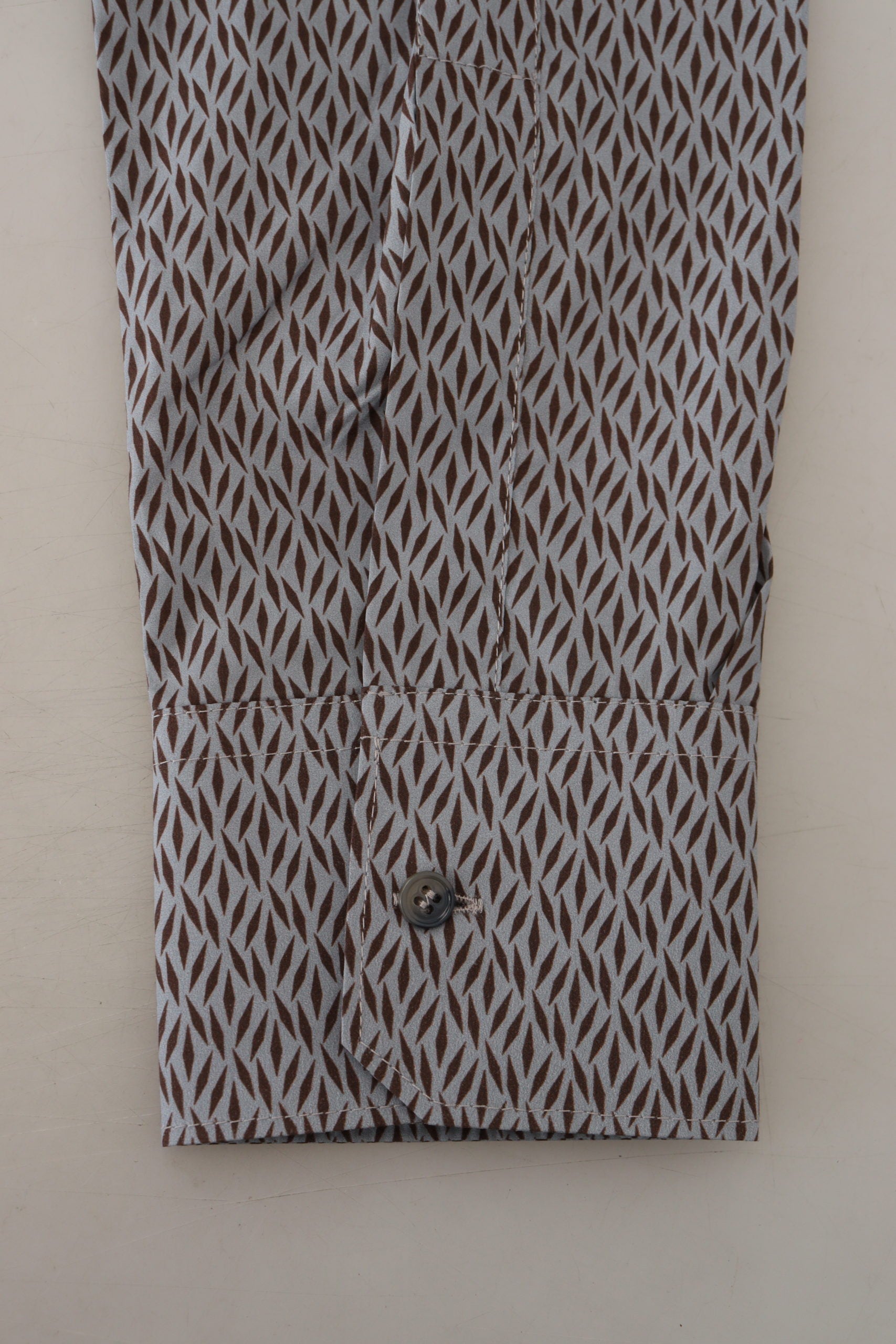 Dolce & Gabbana Gray Brown GOLD Slim Fit Dress Formal Shirt Dolce & Gabbana