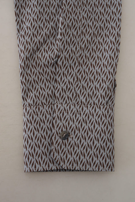 Dolce & Gabbana Gray Brown GOLD Slim Fit Dress Formal Shirt Dolce & Gabbana