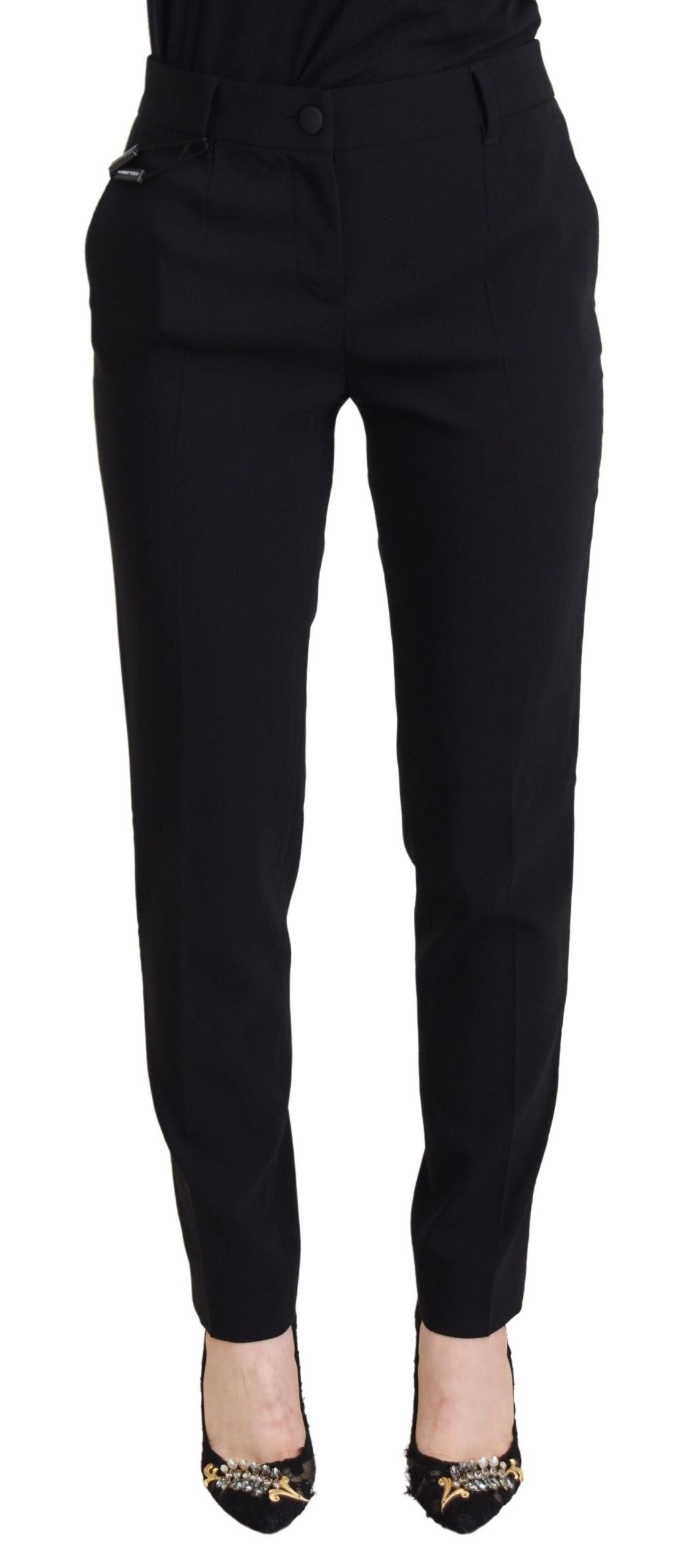 Dolce & Gabbana Black High Waist Women Pants Dolce & Gabbana