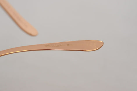 Dolce & Gabbana Pink Gold Rose Sequin Embroidery DG2202 Sunglasses Dolce & Gabbana