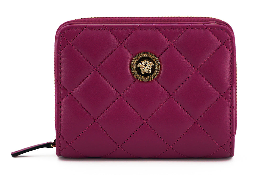 Versace Elegant Purple Quilted Leather Wallet Versace