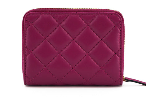 Versace Elegant Purple Quilted Leather Wallet Versace