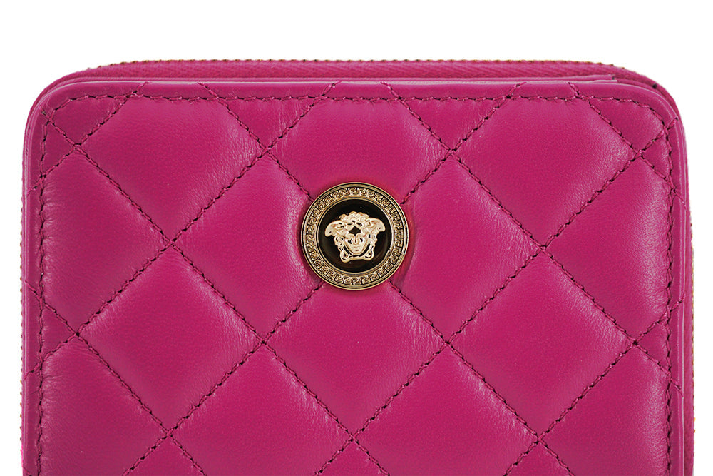 Versace Elegant Purple Quilted Leather Wallet Versace