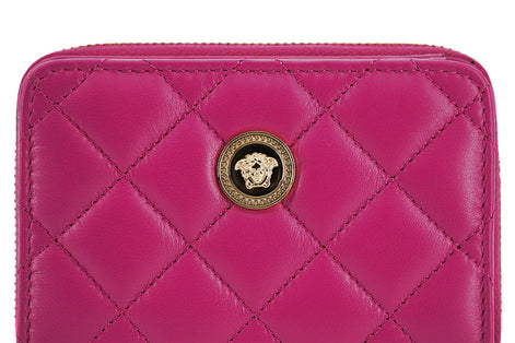 Versace Elegant Purple Quilted Leather Wallet Versace