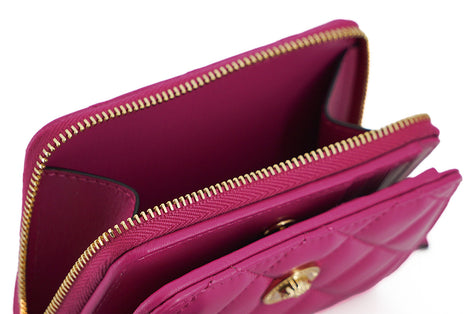 Versace Elegant Purple Quilted Leather Wallet Versace