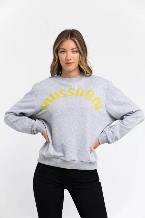 Trussardi Gray Cotton Women Sweatshirt Trussardi