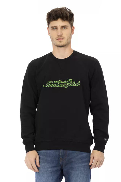 Automobili Lamborghini Black Cotton Men's Sweater Automobili Lamborghini