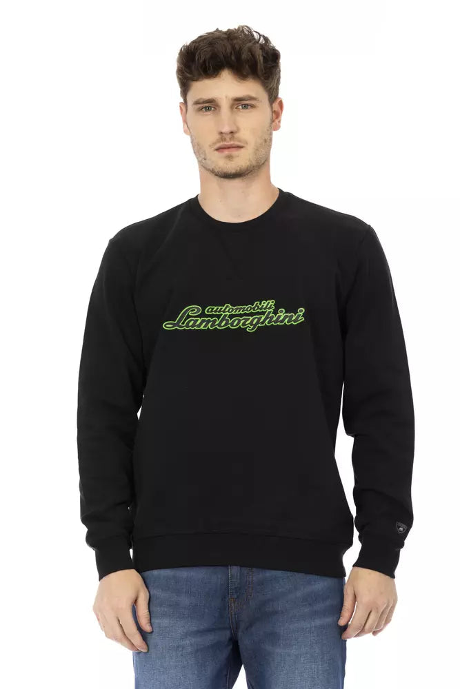 Automobili Lamborghini Black Cotton Men's Sweater Automobili Lamborghini