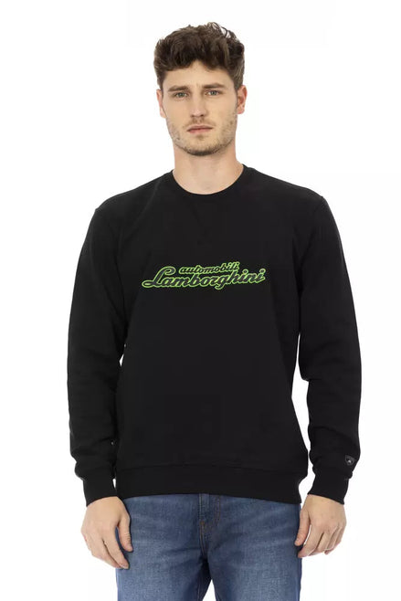 Automobili Lamborghini Black Cotton Men's Sweater Automobili Lamborghini
