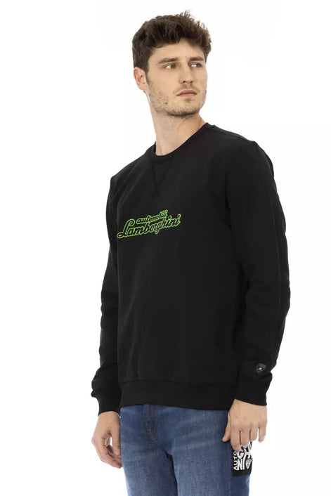 Automobili Lamborghini Black Cotton Men's Sweater Automobili Lamborghini