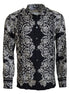 Dolce & Gabbana Blue Silk Floral Baroque Satin Casual Shirt Dolce & Gabbana