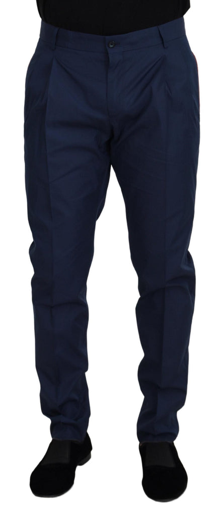 Dolce & Gabbana Blue Cotton Chino Formal Pants Dolce & Gabbana