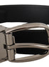 Dolce & Gabbana Black Grosgrain Leather Silver Logo Buckle Belt Dolce & Gabbana