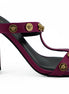 Versace Elegant Purple Calf Leather High Sandals Versace
