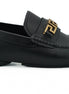 Versace Elegant Black Calf Leather Men's Loafers Versace