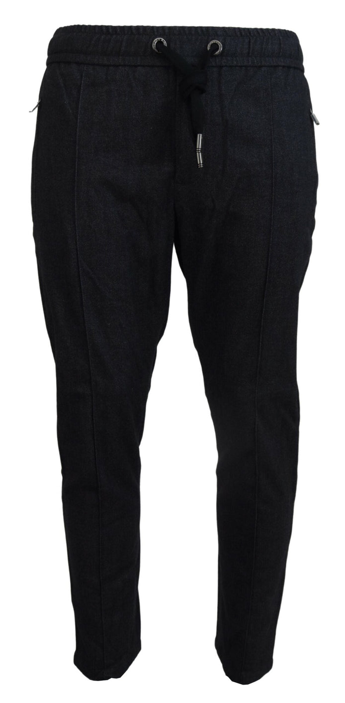 Dolce & Gabbana Grey Cotton Tapered Cotton Pants Dolce & Gabbana
