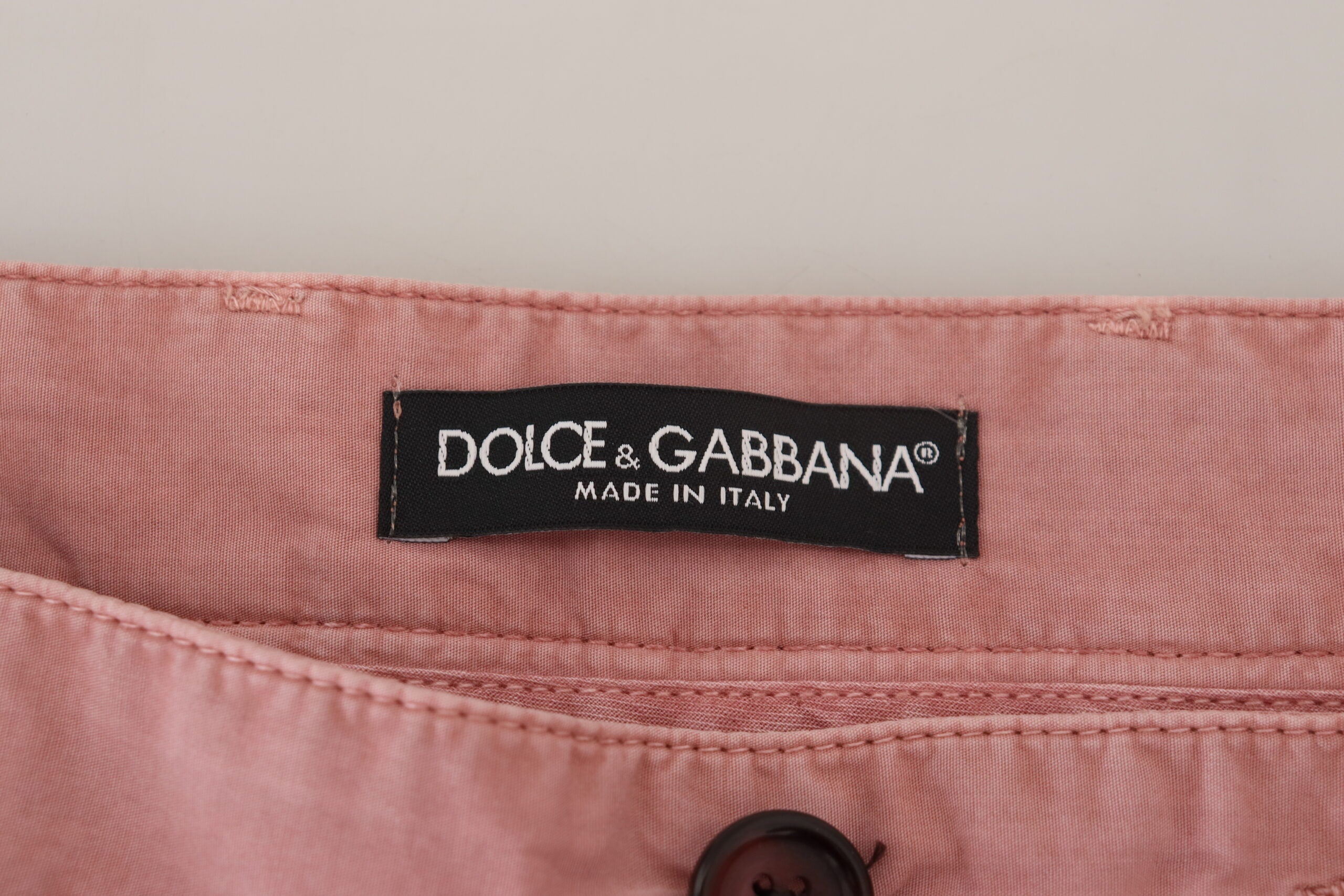Dolce & Gabbana Pink Chinos Cotton Casual Mens Shorts Dolce & Gabbana