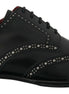 Dolce & Gabbana Black Leather Derby Dress Studded Shoes Dolce & Gabbana