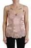 Dolce & Gabbana Pink Satin Lace Roses Tank Top Lingerie Dolce & Gabbana