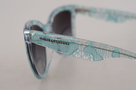 Dolce & Gabbana Blue DG4190 Lace Crystal Acetate Butterfly Sunglasses Dolce & Gabbana