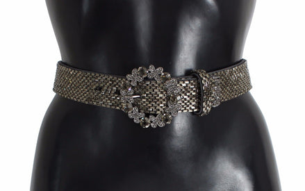 Dolce & Gabbana Multicolor Wide Crystal Buckle Sequined Belt Dolce & Gabbana